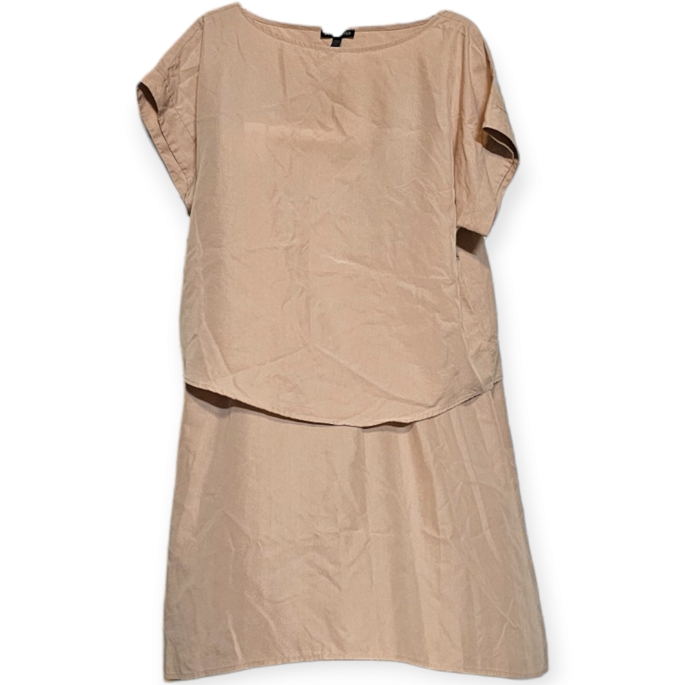 Eileen Fisher Minimalist Neutral Short Sleeve Shirt and Skirt SET